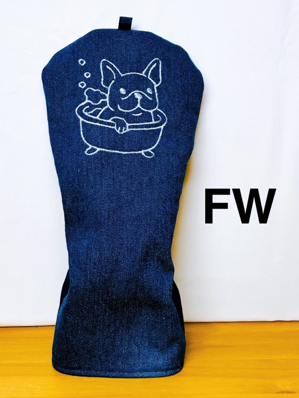 Golf Fairway wood Head Cover Denim Jeans Handmade By Shizu